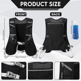 Running Vest for Men and Women, Adjustable Chest Straps, Hydration Pack Vest, Ultralight Reflective Running Vest, Hydration Pack for Running, Cycling, Trails, Marathons