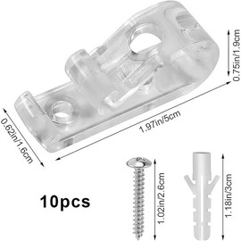10Pcs Roller Shade Clear Safety Chain & Cord Guide Fixation Hook P Clip,Secure Bead Chain Retainer for Roller Blinds, Window Shades, and Cord Holders
