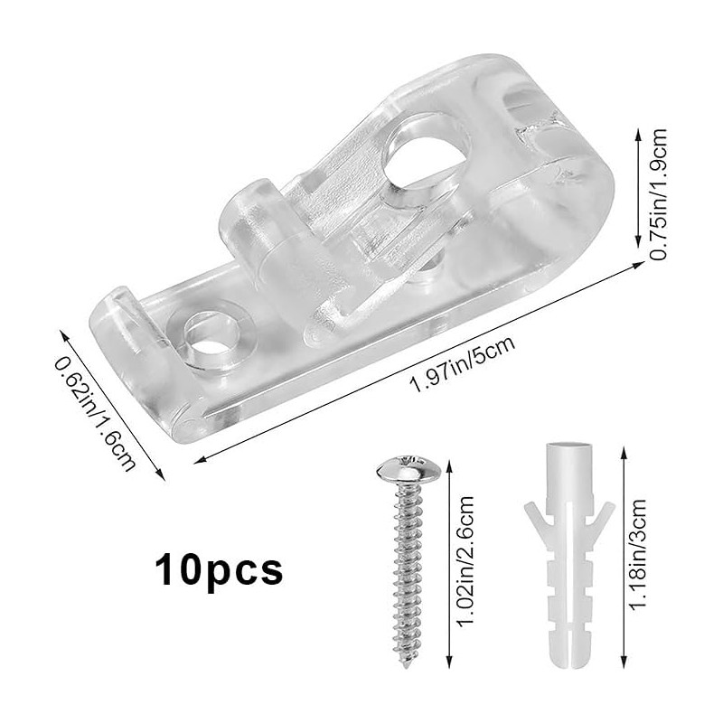 10Pcs Roller Shade Clear Safety Chain & Cord Guide Fixation