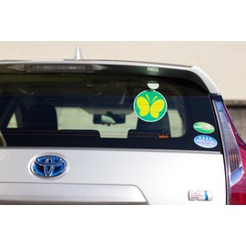 AMUZ 聴覚障害者標識 蝶マーク 反射タイプ 吸盤 1枚 KD-11