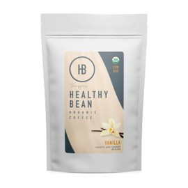 Healthy Bean Coffee Vanilla Infused - Organic Ground Coffee Medium Roast - Low Acid for Sensitive Stomachs, Smooth and Creamy Vanilla-Infused, Clean, Low Acidic - Medium Roast, 11oz