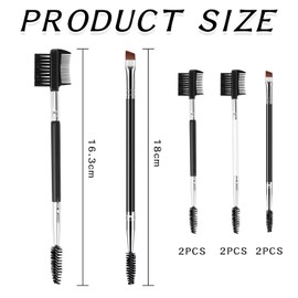 6 Pieces Double Sided Makeup Brushes, Multifunctional Makeup Tools, Eyeliner Brush, Eyeshadow Brush, Eyebrow Brush, Eyelash Brush, Portable Makeup Brush