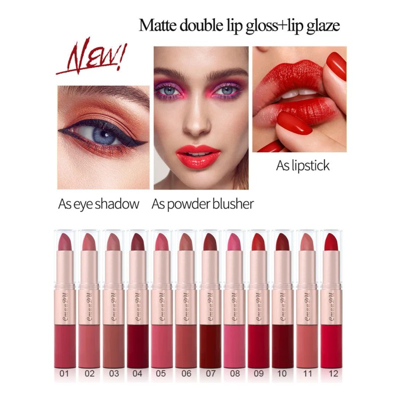 Set Cmaadu 3 Tubos Mate Labial Y Brillo 2 En