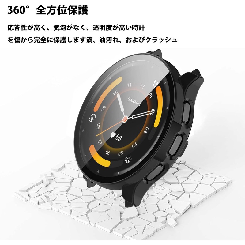 KANOYO Compatible Garmin Venu 3 Case, Ultra-thin, PC + Tempered