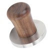 Wood Handle Coffee Tamper Stainless Steel Press Detachable Flat Base