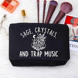 Funny Sage Bag Witchy Gift Sage Crystals and Trap Music Makeup Bag Sage Lover Gift (Sage Crystals B CA)