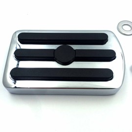 HTTMT MT216-094- Chrome Skull Large Brake Pedal Pad Compatible with Harley Davidson '12-later Dyna FLD, '86-later FL Softail and '80-later Touring models(V Rod Muscle/Tri Glide/SuperLow)