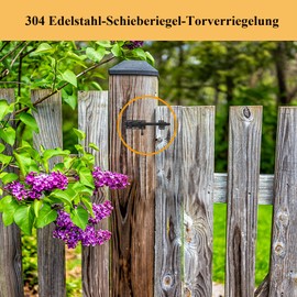 Sliding Bolt Gate Latch 304 Stainless Steel Barrel Bolt Heavy Duty Door Security Lock Thickened Door Bolt Hardware with Mounting Screws for Barn Fence Shed Cellar 30 cm