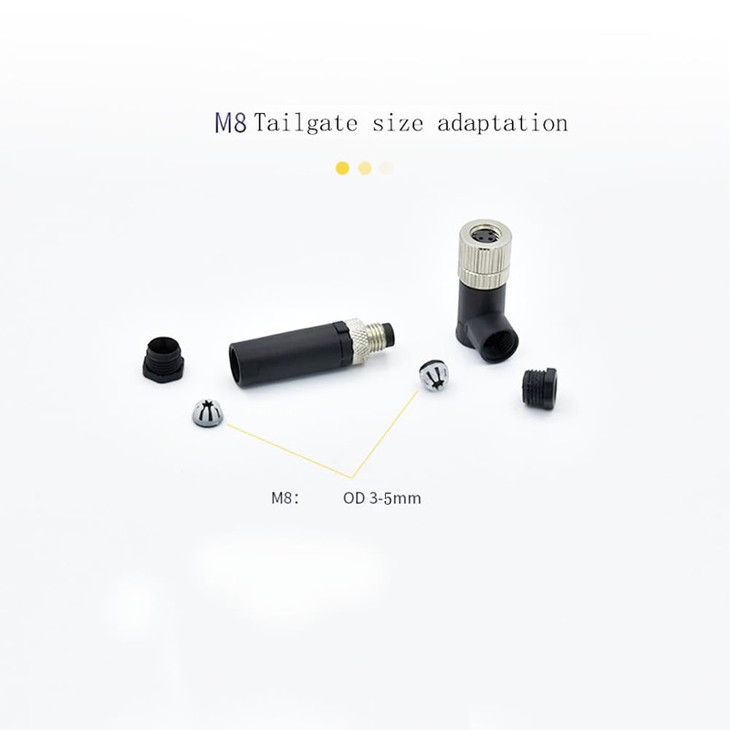 M8 Female Plug 4-Pin Industrial Round Plug IP67 A Code