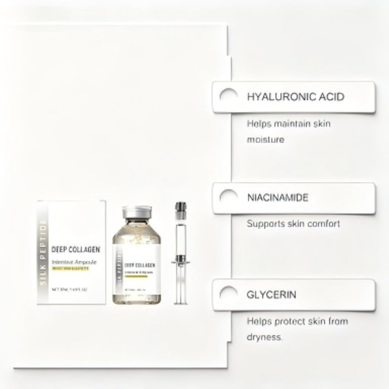 Deep Collagen Ampoule,Hydrating Serum Face Neck All Skin Non-Greasy Formula