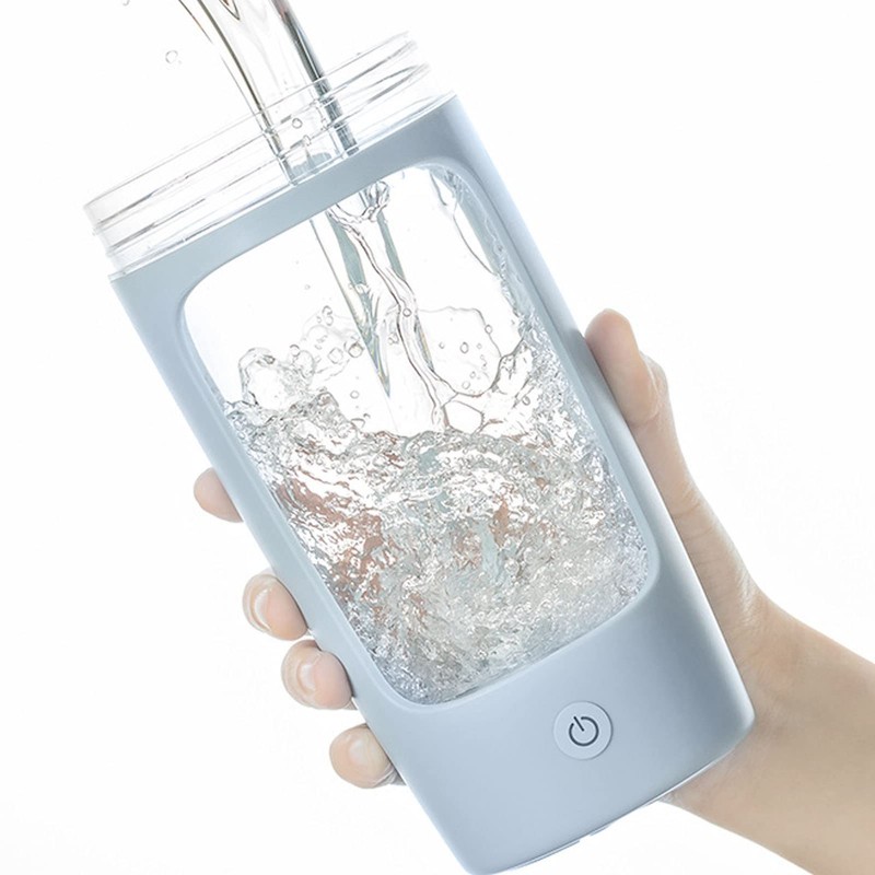 MUNEFE 650mL Electric Shaker Bottle, USB Charging, Portable Blue Powder