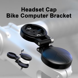 BSSOK Bicycle Mount for Garmin Edge, Wahoo Elemnt, Bryton, Cateye, Aluminium Alloy, Adjustable Stem Mount (Black with AirTag Cover)