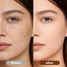 korean foundation stick with color-changing tone matching formula - lightweight cream foundation for natural finish, waterproof long-lasting face makeup with brush for all skin types (ivory white)