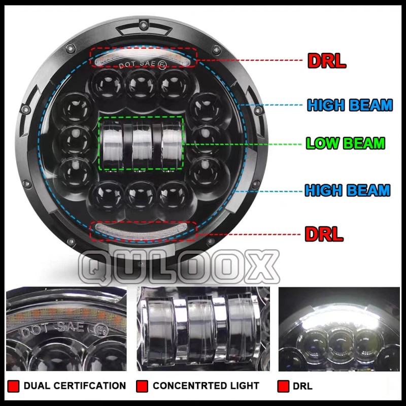 QULOOX 2X For Dodge Dart 1964-1976 DOT 7" inch Round