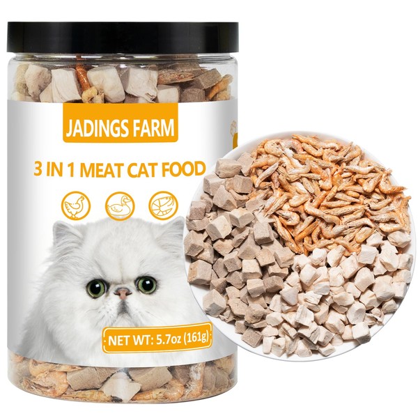 JADINGSFARM Freeze Dried Cat Food - 3 in 1 Natural