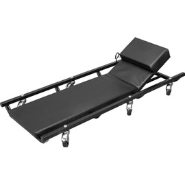 Torin ATR6452B Rolling Garage/Shop Creeper: 40" Padded Mechanic Cart with Adjustable Headrest and 6 Casters, Black