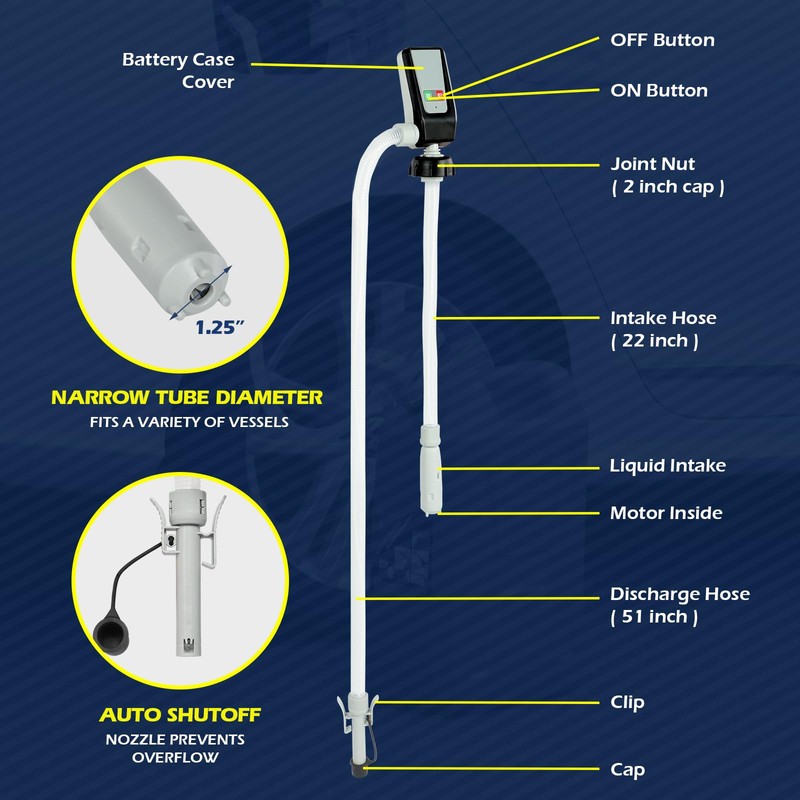 Fuel Transfer Pump with Auto-Stop, AA Battery Powered/DC 3 Power