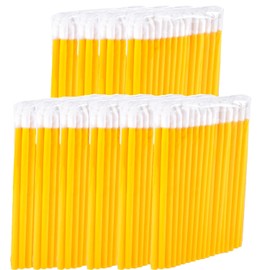 P-Beauty Cosmetic Accessories Microfibre Lip Brush Suitable for Eyelash Extension, Disposable Lip Brush, Cosmetic Lip Brush, Lint-Free Brush, Lipbrush, Yellow, 50-500 Pieces (500)