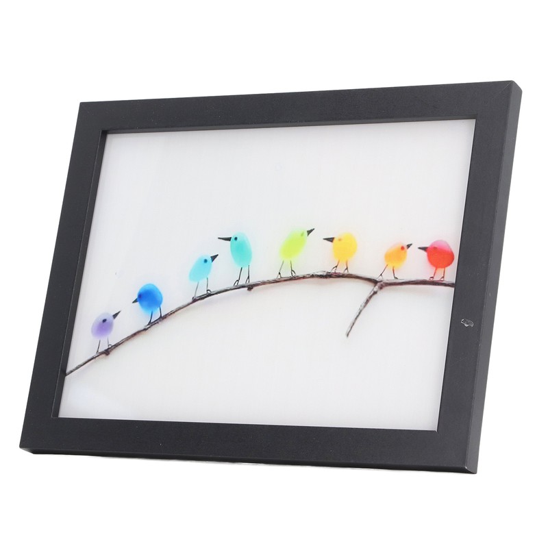 Sea Glass Rainbow Birds Wall Decor Seaglass Colourful Bird Art