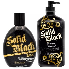 Millennium Tanning SOLID BLACK SPECIAL RESERVE 200X Bronzer & TAN EXTEND Lotion