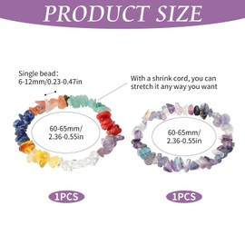 ZGDEIWGF Pack of 2 Crystal Bracelets, Stretch Bracelets, Fashionable Crystal Bracelets, Colourful Crystal Bracelets, Elegant Bracelets, Women's Bracelets, Unit size