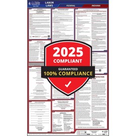 2025 Indiana and Federal Labor Law Poster (English, in State) - OSHA Compliant All-in-One Poly Poster, J. J. Keller & Associates, Inc.