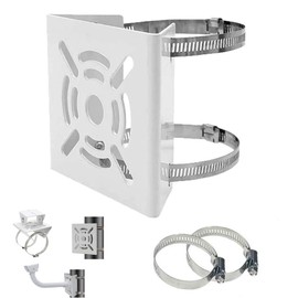 Universal Security Camera Pole Mount, Used for Adapter Bracket for CCTV Security Camera PTZ Dome Vertical Pole Mount Bracket (1 Pack, Ivory)