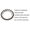 M20 External Tooth Star Lock Washers, 304 Stainless Steel Wave
