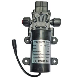 CYBERNOVA DC12V 100PSI 4L/m High Pressure Automatic Diaphragm Priming Pump with Pressure Switch Caravan/Boat/Camping/Garden (with DC Female Interface)