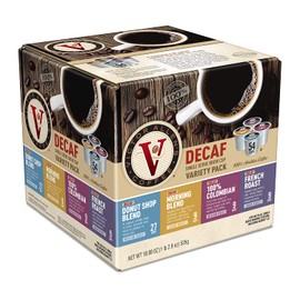 Decaf Donut Shop, Morning Blend, 100% Colombian, and French Roast Variety Pack for K-Cup Keurig 2.0 Brewers, 54 Count, Victor Allen’s Coffee Medium Roast Single Serve Coffee Pods