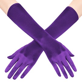 BABEYOND Long Opera Party 20s Satin Gloves Stretchy Adult Size Elbow Length 15 Inches