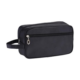 UUYYEO Mens Small Toiletry Bag Travel Shaving Bag Make Up Bag Bathroom Hanging Wash Bag Travelling Makeup Bag Water Resistant Toiletry Bag with Handle for Men Black