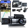 TUXOIUBA A6 Triple Lens Dash Camera - 2K Front, 1080P