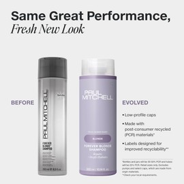 Paul Mitchell Forever Blonde Shampoo, Repairs + Deeply Hydrates, Ideal For Bleached + Lightened Hair, 33.8 oz