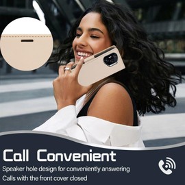 KQXG Case for Honor 400 Pro – Premium Synthetic Leather Wallet Cover, Magnetic Flip, Foldable Kickstand, Full Protection, Card Slots, Butterfly & Daisy Pattern -Apricot