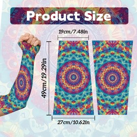 Hobbspring 1 Pair Mandala Arm Sleeves For Women Gardening Arm Protective Sleeves With Thumb Holes Outdoors Sun Uv Protection Polyester Ice Silk Cooling Cover For Men Gardener Fishing Sports Summer