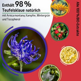 Fitoattivi Devil's Claw Gel Forte 98% Heat Effect 550 ml with Arnica, Vitamin E and Camphor, Massage Gel Ideal for Joints, Muscles and Bruising Pain, 100% Organic Ingredients Made in Italy