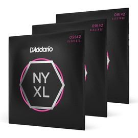 D'Addario Electric Guitar Strings, NYXL Nickel Plated, NYXL0942-3P, Super Light 09-42, 6-String Set, Pack of 3
