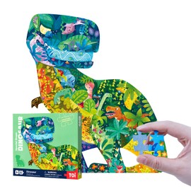 TOI Dinosaur Floor Puzzles for Kids Aged 6-8, 387 Pieces Animal Shaped Jigsaw Puzzles, Preschool Dinosaur Puzzle for Boys and Girls Educational Toy