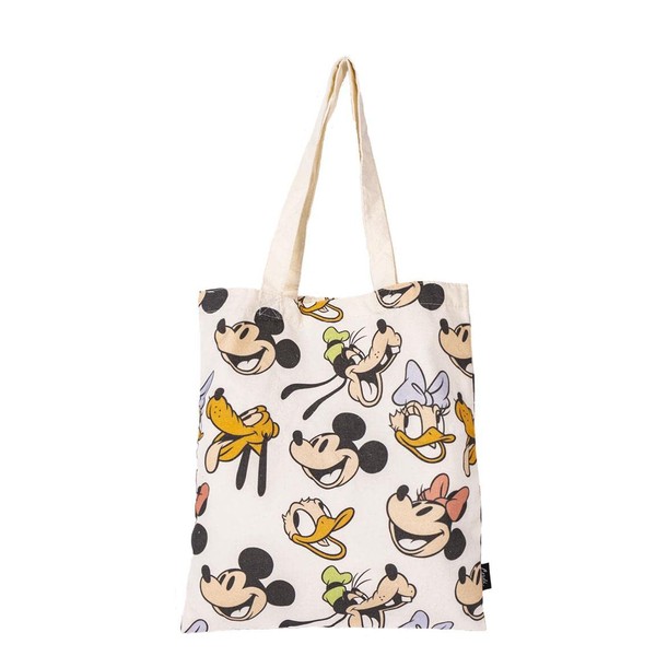 Minnie Mouse Shoulder Bag, 100% Cotton, 37 x 40 cm, Linen Bag with Long Handles, Printed Linen Design, Original Product Designed in Spain, multicoloured, Casual