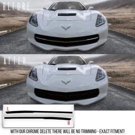 Precut Chrome Grille Bar Overlay Vinyl Wrap Kit Compatible with Corvette C7 2014 2015 2016 2017 2018 2019 - Matte Red