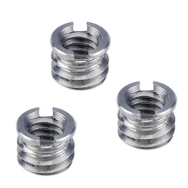 Danger Buddies 1/4"-20 Female to 3/8"-16 Male Screw Adapter Reducer Bushing Converter for DSLR Camera Camcorder Tripod Monopod Ball Head Ballhead Video Light Stand (3 Pieces)