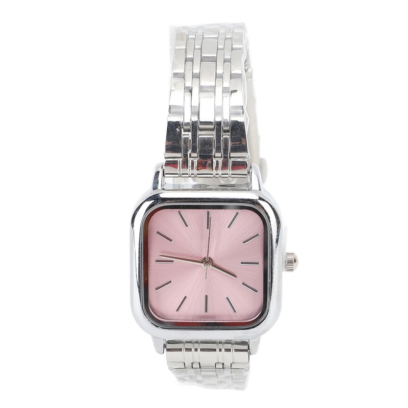 Women Quartz Watch Alloy Steel Strap Stylish Waterproof Ladies Square