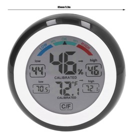 Digital Humidity Meter, Indoor Thermometer, Hygrometer, Room Temperature, Max Min Display, Accurate Wall Desktop Thermometer with Touch Screen for Greenhouse, Kitchen, Wine Cellar