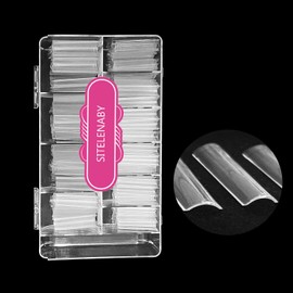 No C Curve Square Nail Tips XXL，Acrylic Nail Tips Square,SITELENABY 500 pcs Clear Fake Nails for Nail Salons,Nail Tech Must Have