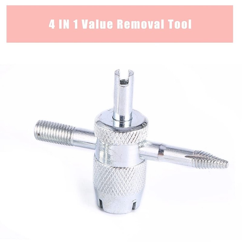 Tyre Valve Tools, 4 Way Valve Core Tool, 4-in-1 Tyre