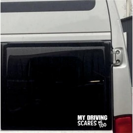 My Driving Scares Me Too Sticker White