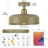 Modern Semi Flush Mount Ceiling Light Fixture, 12.6" Metal Shade