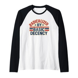 Radicalized By Basic Decency July 4th Gay Pride Stuff Raglan Baseball Tee