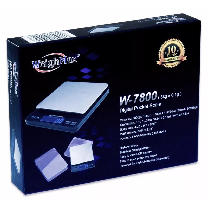 Weighmax Digital 3000 x 0.1g Pocket Scale, light-weight kitchen and